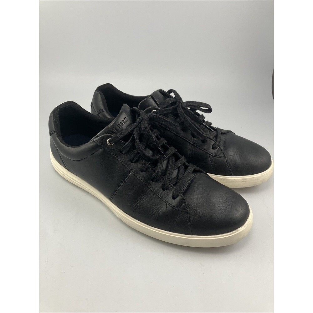 Cole Haan Men's Size 8.5M Black Leather Grand Reagan Lace Up Casual Sneakers